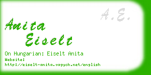 anita eiselt business card